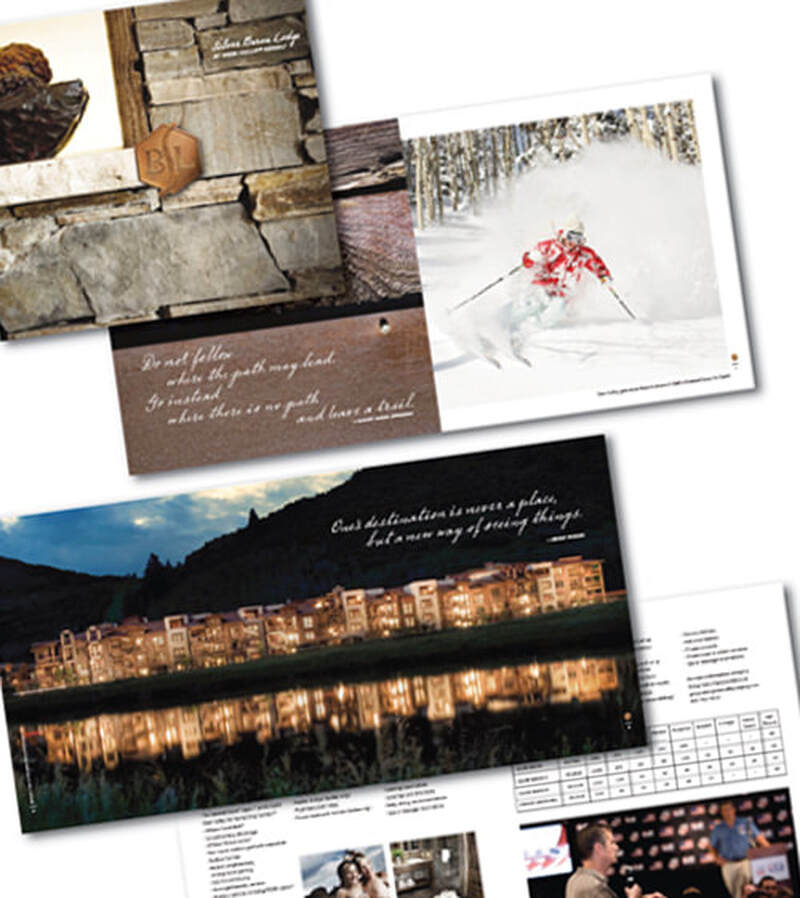 16-page brochure for upscale ski lodge